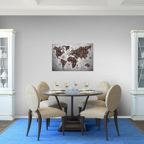 Wandbilder Wohnzimmer XXL Küche Kaffee Moderne Bilder Weltkarte